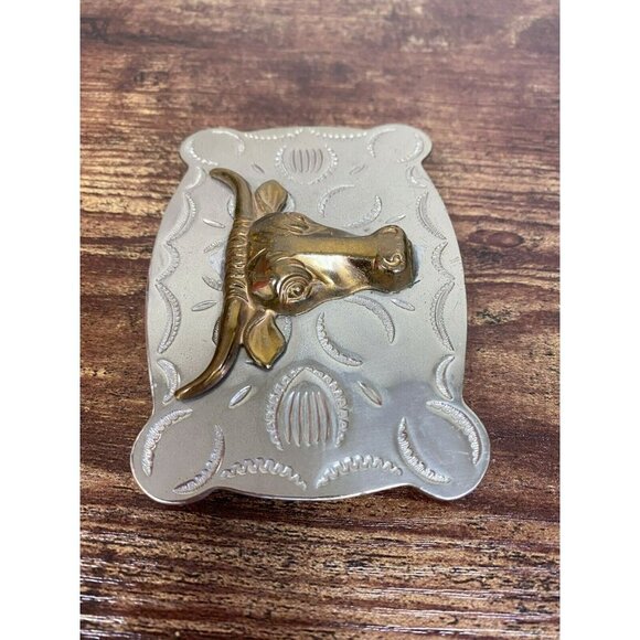 VTG Estate Southwestern Nickel Silver Toro Bull Brass Large Belt‎ Buckle! 36 - Picture 5 of 9